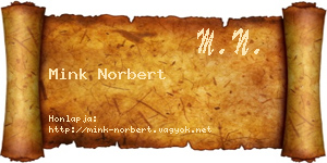 Mink Norbert névjegykártya