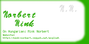 norbert mink business card